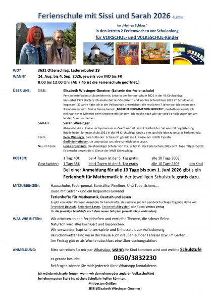Ferienschule in Ottenschlag