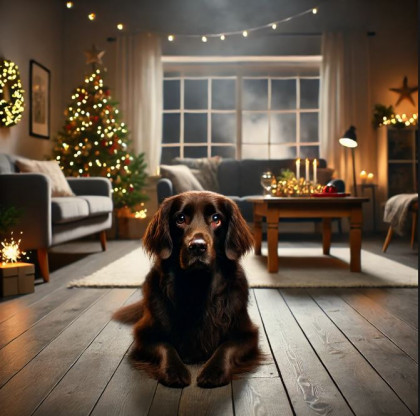 Entspannter Hund zu Silvester