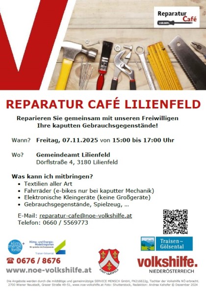 Reparaturcafe Lilienfeld 7. November 2025