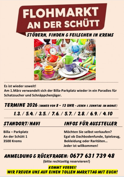 Flohmarkt an der Schütt Infoblatt