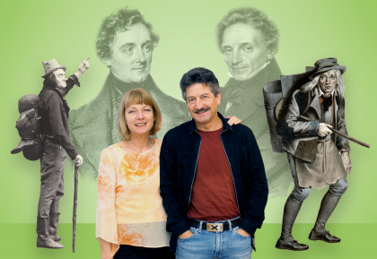 Nestroy und Raimund mit den Protagonisten Noventa