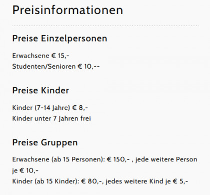 Eintrittspreise