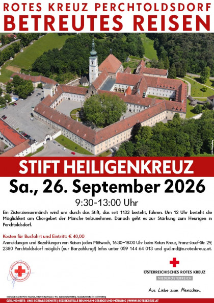 Betreute Rotkreuz-Reise: Stift Heiligenkreuz 