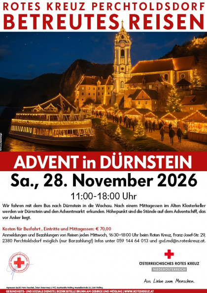 Dürnsteiner Advent mit dem Roten Kreuz Perchtoldsdorf