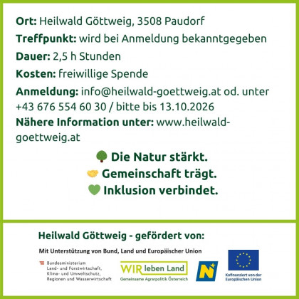 Flyer Seite 3 - Inklusionsangebot im Heilwald Göttweig