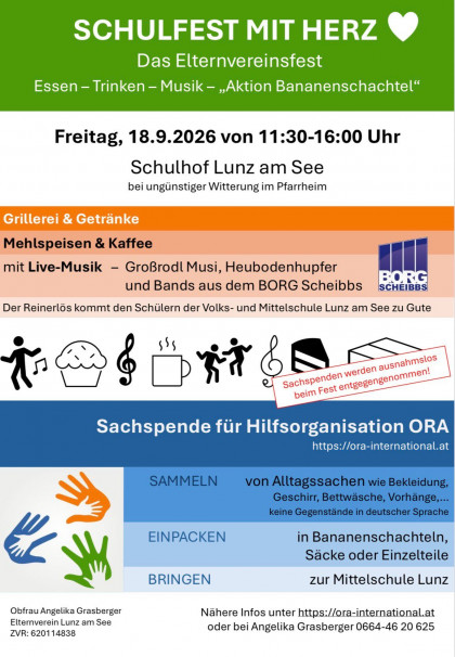 Schulfest mit Herz - das Elternvereinsfest