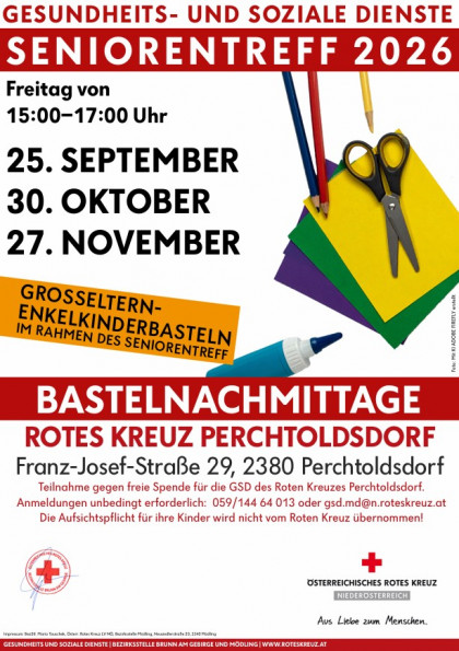 Bastelnachmittage im Roten Kreuz Perchtoldsdorf