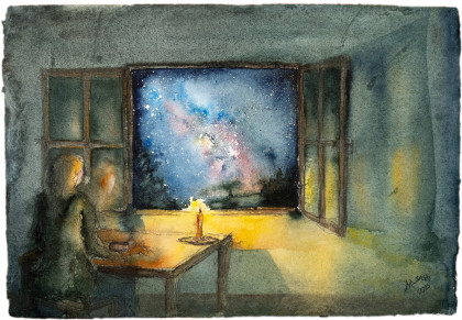 "Sternenblick" Aquarell 38x56cm