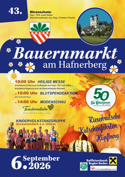 43. Bauernmarkt am Hafnerberg