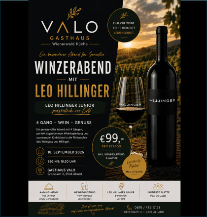 Winzerabend im Valo mit Leo Hillinger