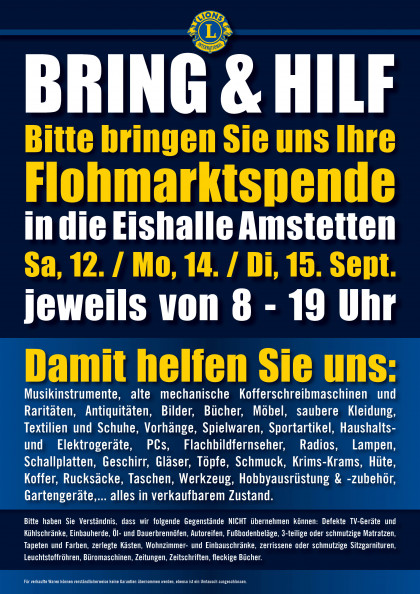 54. Mostviertler Flohmarkt des Lions Clubs Amstetten
