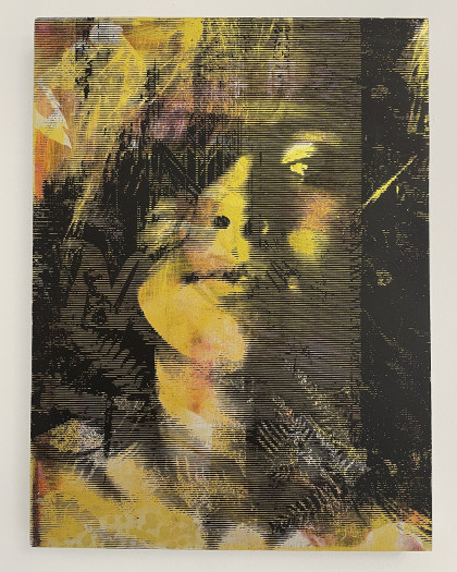see you in paradise II, Siebdruck und Acrylmalerei auf Holzkörper, 30cm x 40cm