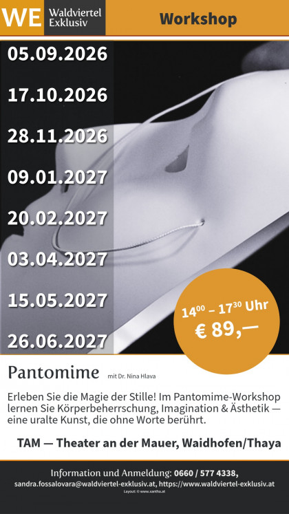 Titelbild zum Workshop Pantomime mit Dr. Nina Hlava