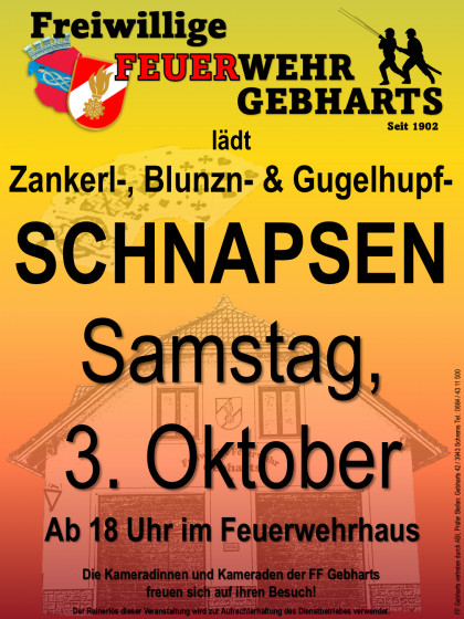 Einladung Zankerlschnapsen 2026 FF Gebharts