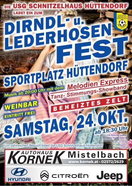 Dirndl- u. Lederhosenfest in Hüttendorf