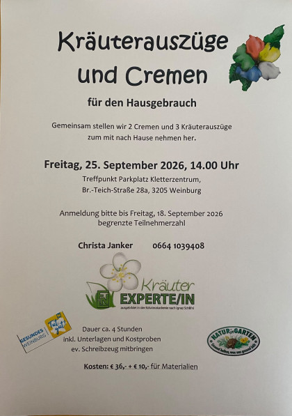 Kräuterauszüge und Cremen