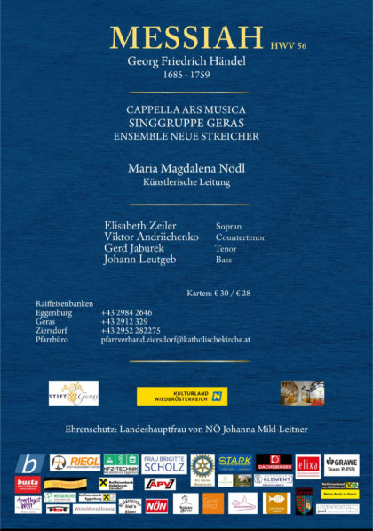 Einladung Konzert Messiah Stift Geras 