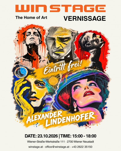 Flyer zur Vernissage von Alexander Lindenhofer in der WinStage