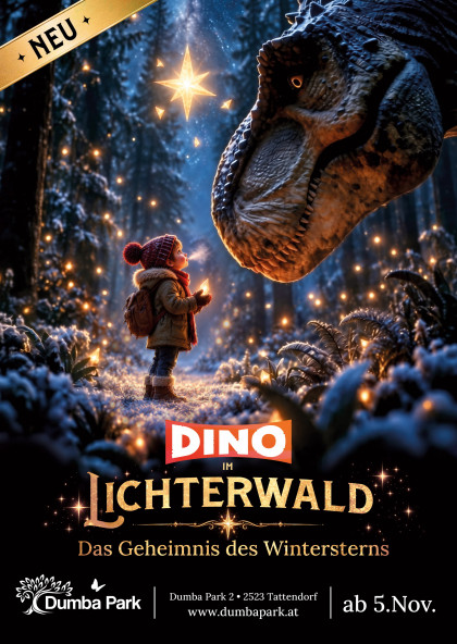Die magische Erlebnisreise „Dino im Lichterwald – das Geheimnis des Wintersterns“ startet ab 5. Nove