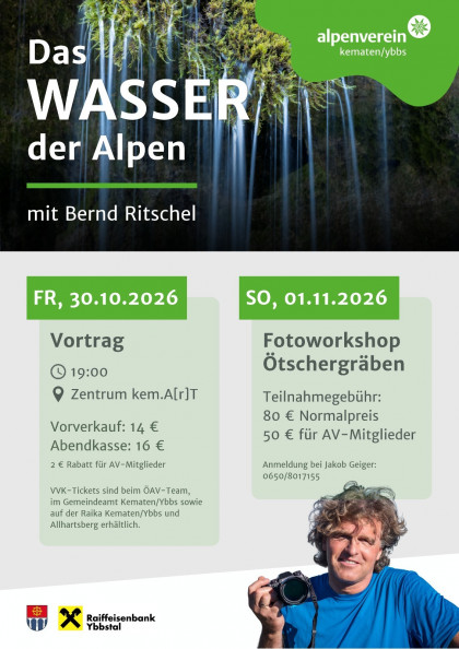 Flyer - Das Wasser der Alpen, mit Bernd Ritschel