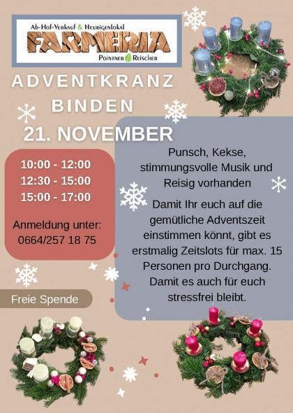 Adventkranzbinden Farmeria