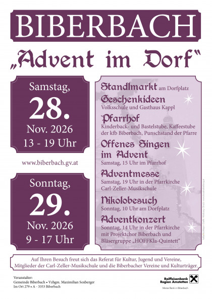 Advent im Dorf 2026_Flyer