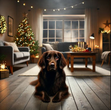 Entspannter Hund zu Silvester