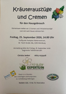 Kräuterauszüge und Cremen 