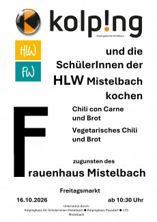 Kolping und LFS kochen, 16.10.2026