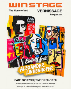 Flyer zur WinStage Vernissage von Alexander Lindenhofer